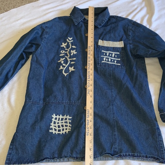 ST GERMAIN PARIS MADE IN USA DENIM SHIRT JACKET COSTAL GRANDMA CHIC VINTAGE Med - Picture 9 of 11